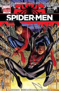 کاور شماره 1 از کمیک بوک Spider-Men (برای دیدن سایز بزرگ روی تصویر کلیک کنید)