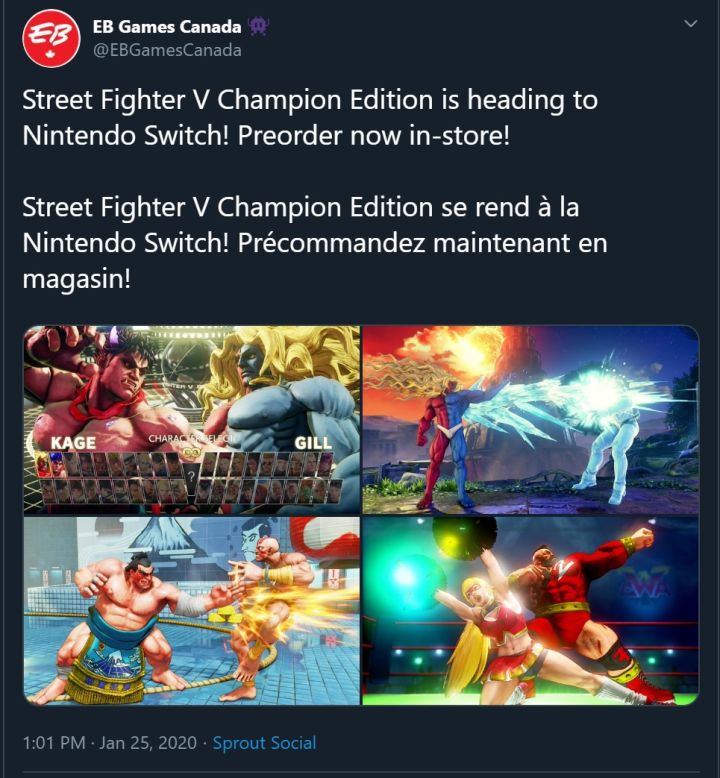 بازی Street Fighter V: Champion Edition در راه نینتندو سوییچ - ویجیاتو