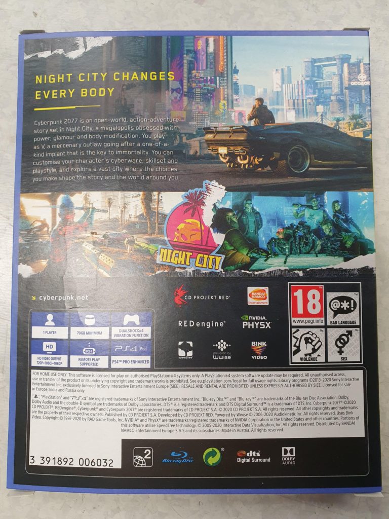 نسخه پلی استیشن 4 بازی Cyberpunk 2077 در دو دیسک بلو-ری عرضه خواهد شد - ویجیاتو