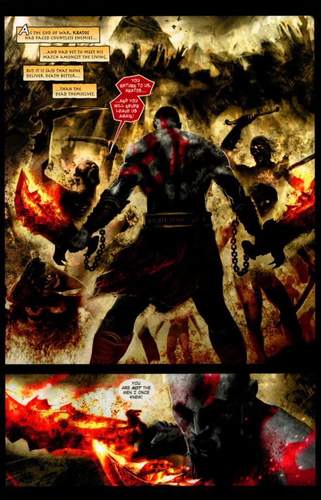 یک صفحه از سری ۲۰۱۰ کمیک God of War