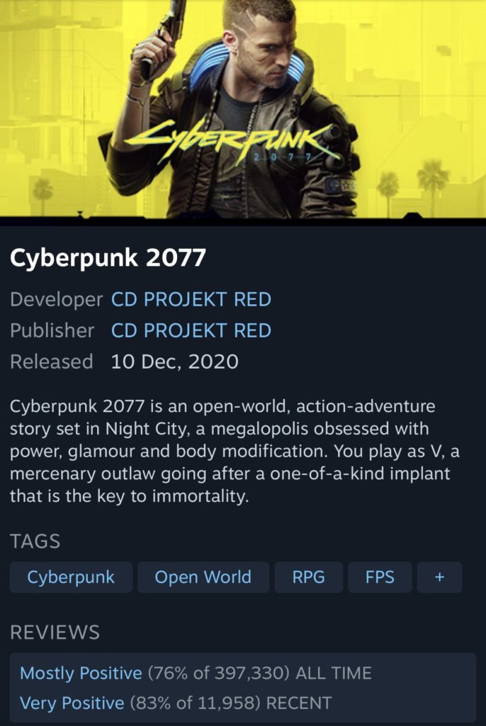 بازی Cyberpunk 2077 