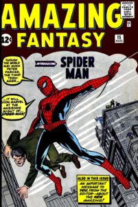 مرد عنکبوتی روی کاور شماره ۱۵ کمیک Amazing Fantasy (برای دیدن سایز کامل روی تصویر کلیک کنید)
