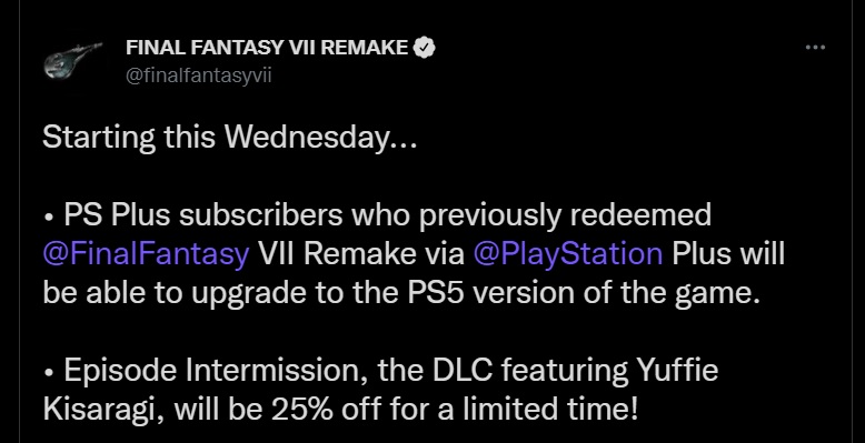 نسخه پلاس بازی Final Fantasy 7 Remake به پلی استیشن 5 ارتقا پیدا می‌کند - ویجیاتو