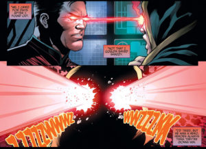 کشته شدن شزم توسط سوپرمن در سری کمیک Injustice (برای دیدن سایز کامل روی تصویر کلیک کنید)