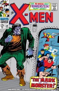 فرانکنشتاین روی کاور شماره ۴۰ کمیک X-Men (برای دیدن سایز کامل روی تصویر کلیک کنید)