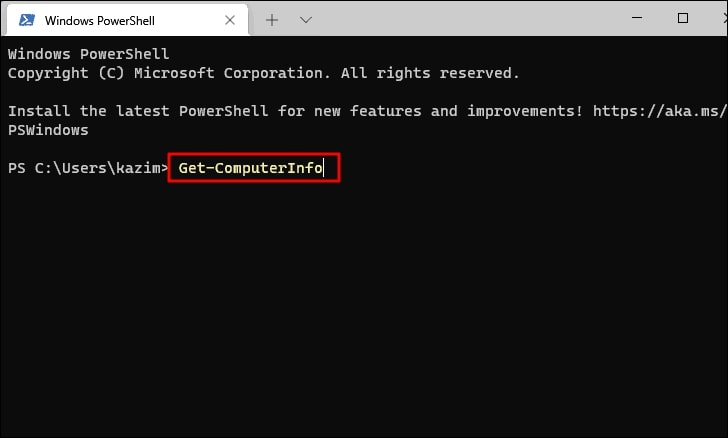  چگونه مشخصات کامپیوتر را در ویندوز ۱۱ با Powershell پیدا کنیم؟