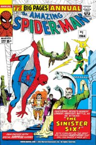 شش خبیث اولیه روی کاور شماره ۱ کمیک The Amazing Spider-Man Annual (برای دیدن سایز کامل روی تصویر کلیک کنید)