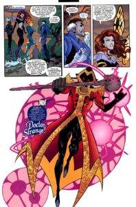 دکتر استرنج در شماره ۱ کمیک Mutant X Annual (برای دیدن سایز کامل روی تصویر کلیک کنید)