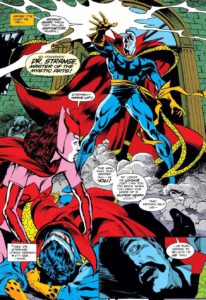 ملاقات نکرومنسر و دکتر استرنج در شماره ۴۶ کمیک Doctor Strange: Sorcerer Supreme (برای دیدن سایز کامل روی تصویر کلیک کنید)