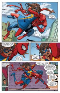 ملاقات خانم مارول و مرد عنکبوتی در شماره ۷ کمیک The Amazing Spider-Man (برای دیدن سایز کامل روی تصویر کلیک کنید)