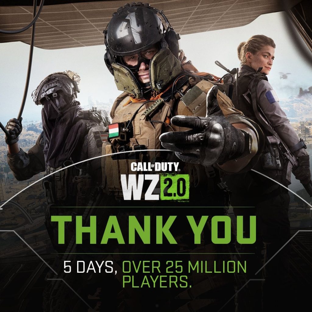Warzone 2 در پنج روز ۲۵ میلیون بازیکن را به خود جذب کرد - ویجیاتو