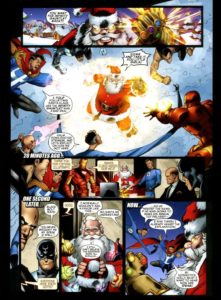 بابانوئل در برابر ایلومیناتی در کمیک Marvel Holiday Spectacular سال ۲۰۰۹ (برای دیدن سایز کامل روی تصویر کلیک/تپ کنید)