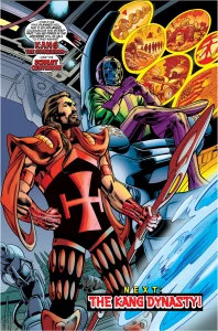کانگ فاتح و اسکارلت سنتوریون در شماره ۴۰ کمیک Avengers (برای دیدن سایز کامل روی تصویر تپ/کلیک کنید)