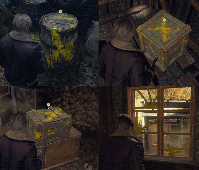 Resident Evil 4 remake Yellow Objects