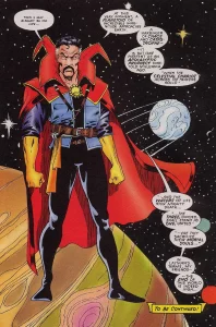 دکتر استرنج در شماره ۵ کمیک Fantastic Four 2099 (برای دیدن سایز کامل روی تصویر تپ/کلیک کنید)
