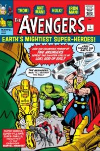 کاور شماره‌ی ۱ کمیک Avengers (یرای دیدن سایز کامل روی تصویر تپ/کلیک کنید)