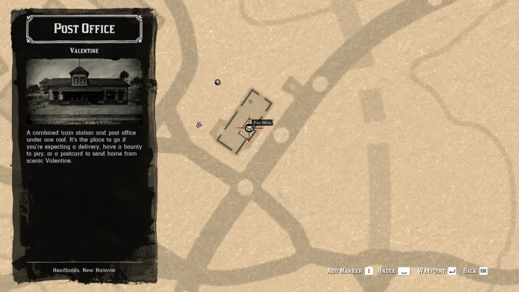 آیکون خرید بلیت قطار روی نقشه‌ی Red Dead Redemption 2