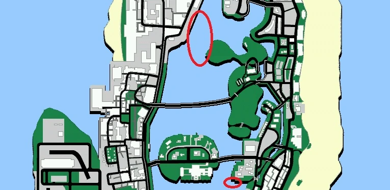 نقشه جی تی ای وایس سیتی محل جنازه مردهای سیمانی