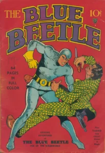 بلو بیتل دن گرت روی کاور شماره‌ی ۱ کمیک The Blue Beetle (برای دیدن سایز کامل روی تصویر تپ/کلیک کنید)