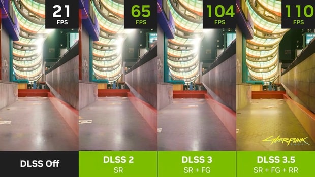 تصویر مقایسه نسخه‌های DLSS