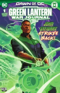 کاور شماره‌ی ۱ کمیک Green Lantern: War Journal سال ۲۰۲۳ (برای دیدن سایز کامل روی تصویر تپ/کلیک کنید)