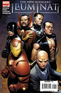 کاور شماره‌ی ۱ کمیک The New Avengers: Illuminati (برای دیدن سایز کامل روی تصویر تپ/کلیک کنید)