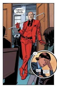 مت مورداک با کت و شلوار قرمز در شماره‌ی ۱۴ کمیک Daredevil (برای دیدن سایز کامل روی تصویر تپ/کلیک کنید)