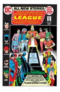 کاور شماره‌ی ۱۰۰ کمیک Justice League of America (برای دیدن سایز کامل روی تصویر تپ/کلیک کنید)