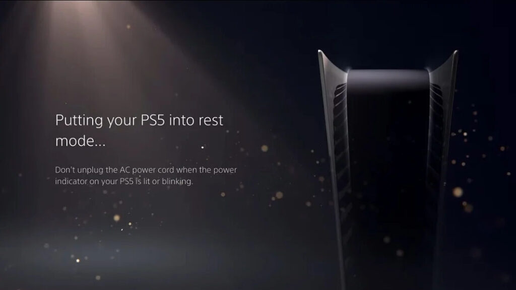 تصویری از حالت Rest Mode‌ در کنسول PS5