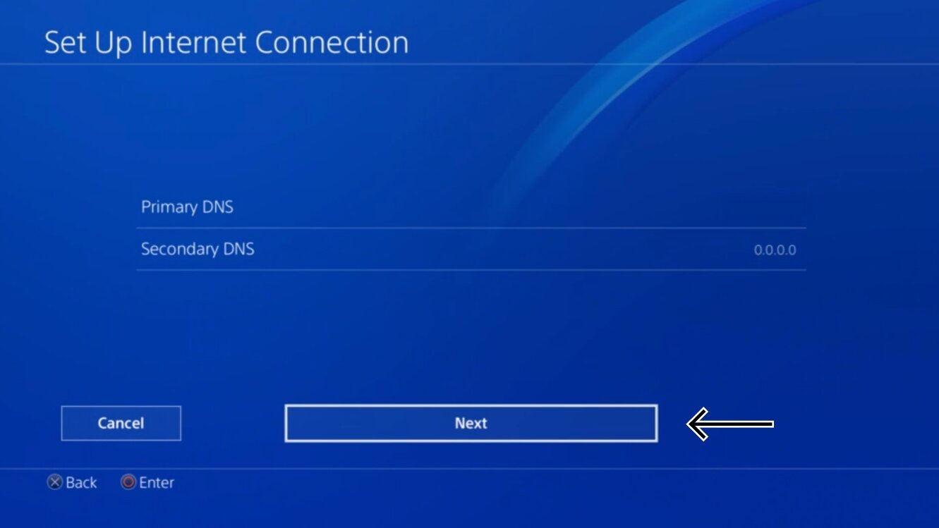 تصویری از محیط تنظیم DNS بر روی کنسول PS4