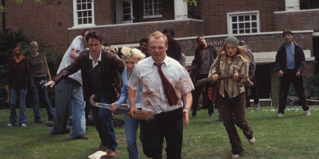 Shaun the dead یکی از مناسب ترین گزینه‌ها میان لیست فیلم ترسناک دورهمی است