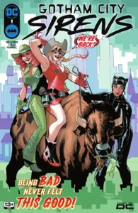 کاور شماره‌ی ۱ کمیک Gotham City Sirens (2024) (برای دیدن اندازه‌ی کامل روی تصویر تپ/کلیک کنید)