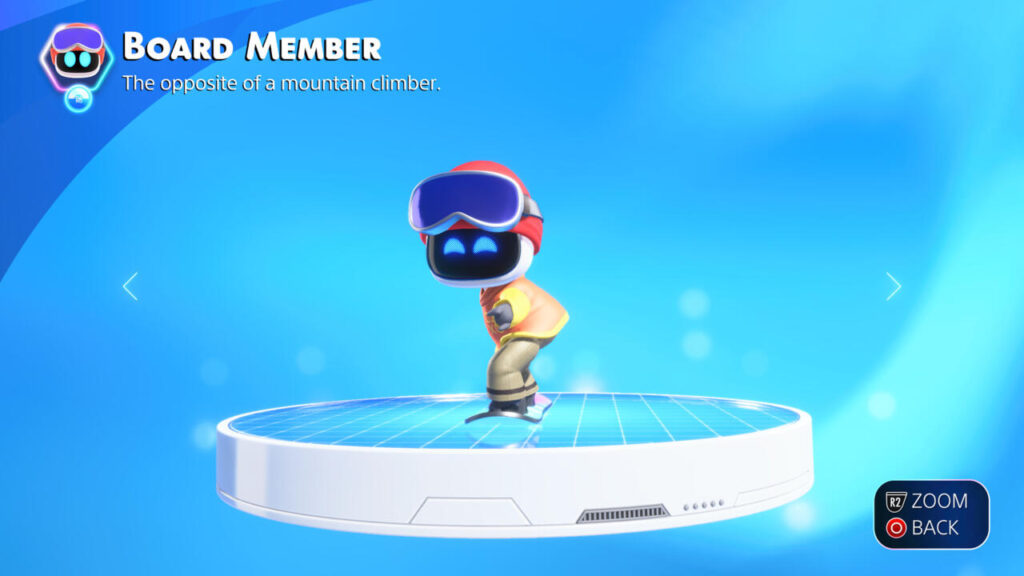 Snowboarder از بازی Coolboarders در بازی Astro Bot