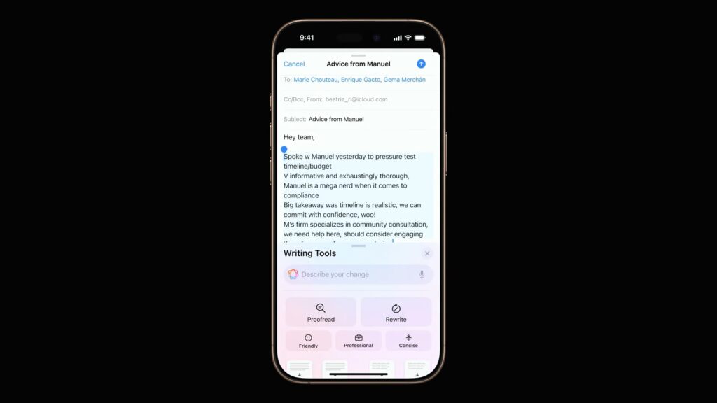 قابلیت کوتاه کردن متن با استفاده از Apple Intelligence در آیفون ۱۶ پرومکس