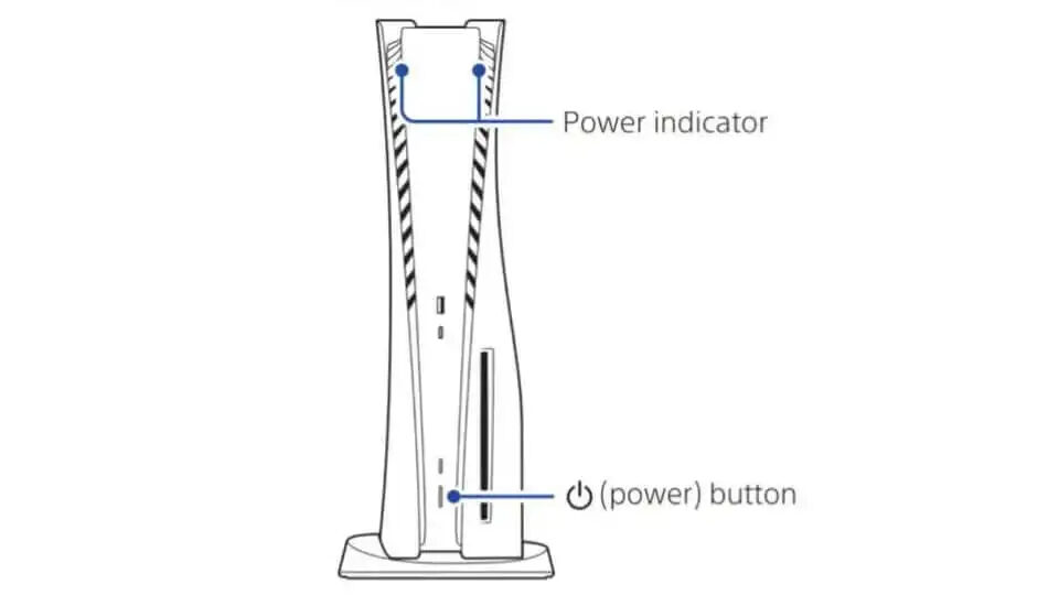 تصویری از مکان دکمه Power  کنسول PS5