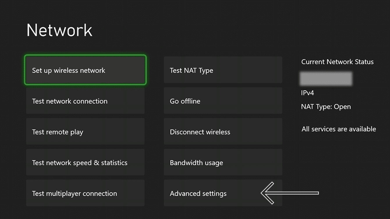 تصویری از محیط تنظیم DNS بر روی کنسول XBOX