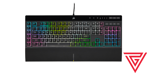 کیبورد گیمینگ بی‌صدا کورسیر مدل K55 RGB Pro