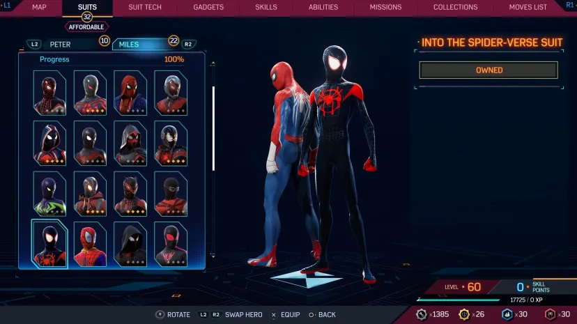 بهترین لباس بازی Marvel's Spider-Man 2