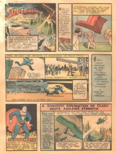 اوریجین سوپرمن در شماره ۱ کمیک Action Comics (برای دیدن اندازه کامل روی تصویر تپ/کلیک کنید)