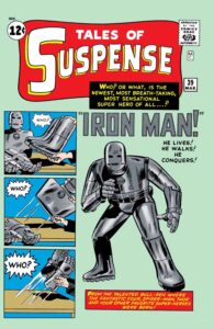 آیرون من روی کاور شماره ۳۹ کمیک Tales of Suspense (برای دیدن اندازه کامل روی تصویر تپ/کلیک کنید)