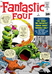 کاور شماره ۱ کمیک Fantastic Four (برای دیدن اندازه کامل روی تصویر تپ/کلیک کنید)