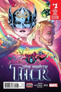 کاور شماره ۱۵ کمیک The Mighty Thor (برای دیدن اندازه کامل روی تصویر تپ/کلیک کنید)