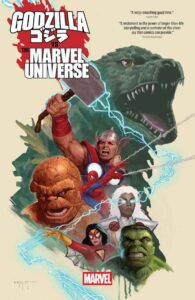 کاور کمیک Godzilla vs. the Marvel Universe (برای دیدن اندازه کامل روی تصویر تپ/کلیک کنید)