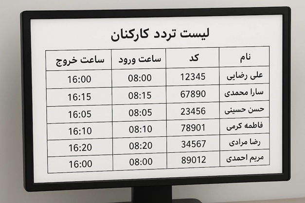اطلاعات ورورد و خروج پرسنل سازمان