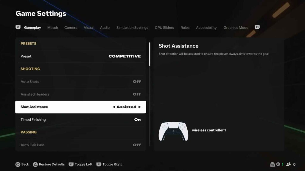 تنظیمات دسته در FC 26