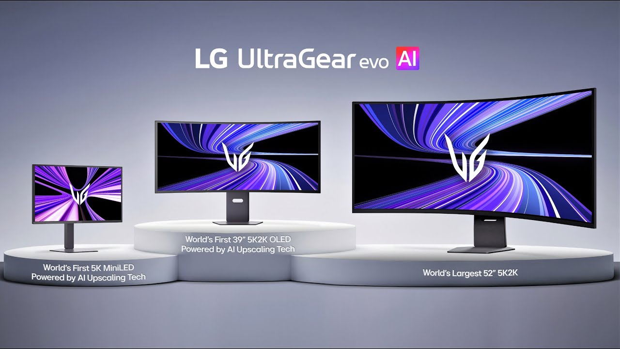 ال‌جی سه مانیتور گیمینگ UltraGear 5K با فناوری هوش مصنوعی را معرفی کرد