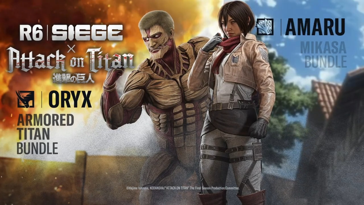 کراس‌اور بازی Rainbox Six و انیمه Attack on Titan تایید شد