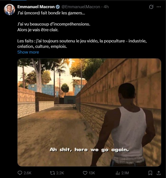 توییت امانوئل مکرون درباره بازی&zwnj;های ویدیویی