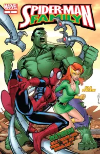 مرد عنکبوتی، جین گری و هالک روی کاور شماره ۹ کمیک Spider-Man Family (برای دیدن اندازه کامل روی تصویر تپ/کلیک کنید)