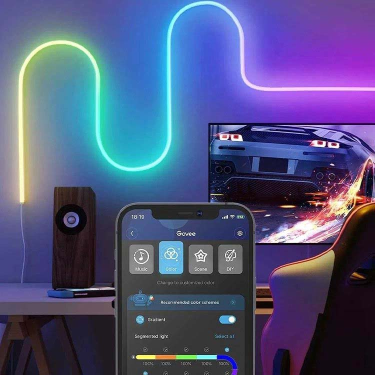 Govee Neon Rope Light؛ میز کار نئونی | 6 گجت پیشرفته رومیزی که حس زندگی در آینده را به شما میدهند